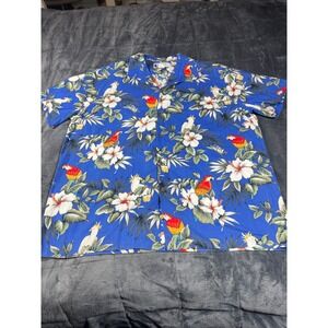 RJC‎ Hawaiian Shirt Parrot Floral Print Aloha Tropical Button Up 2XL